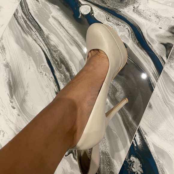 Cream Platform Pumps - Picture 6 of 6
